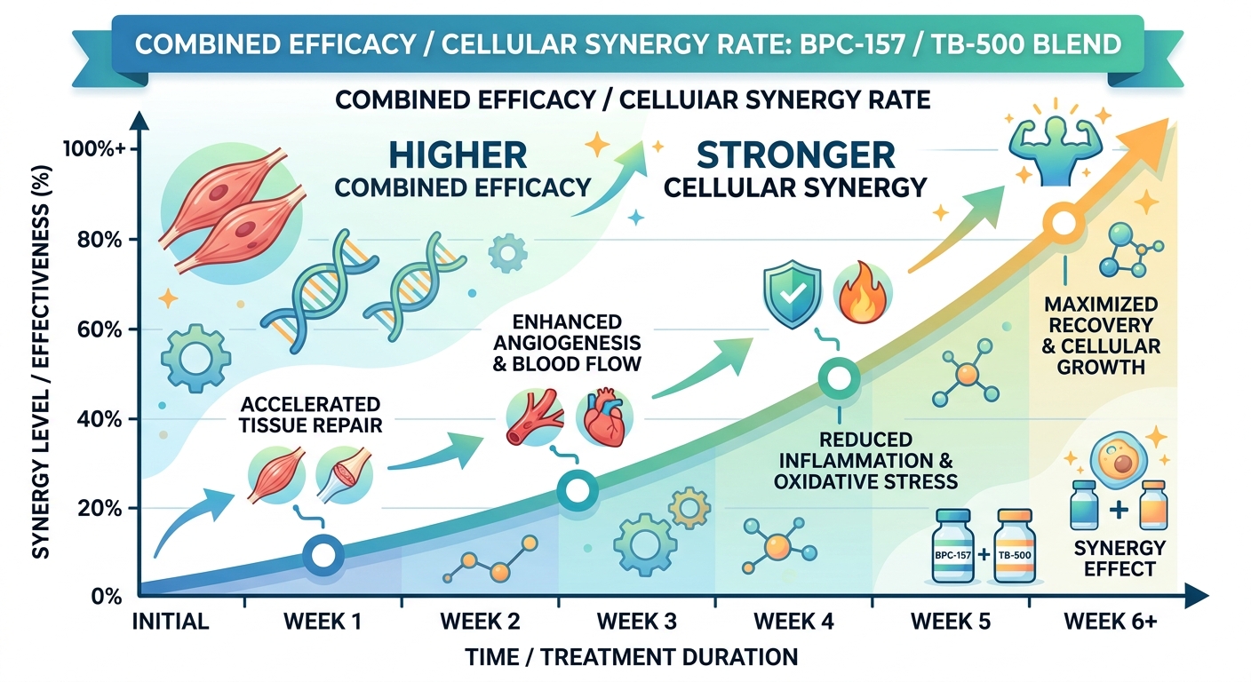 BPC-157 / TB-500 Blend Synergy Efficiency Graph