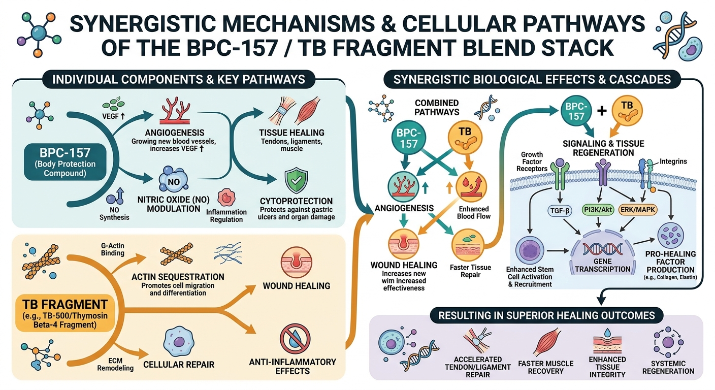 BPC-157 / TB Fragment Blend Synergy Pathway Concept