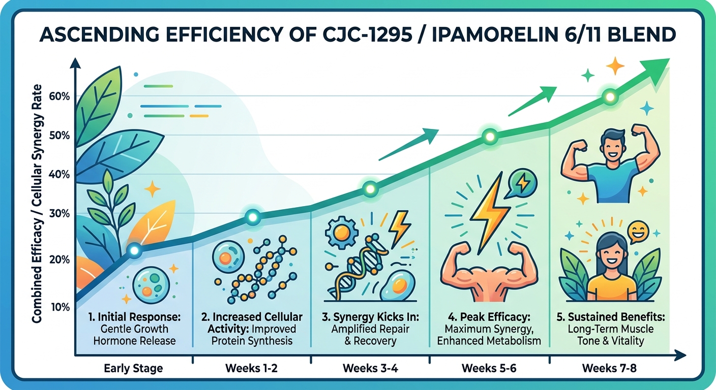 CJC-1295 / Ipamorelin 6/11 Blend Synergy Efficiency Graph