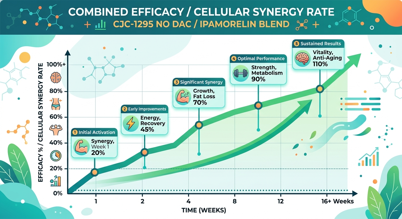 CJC-1295 No DAC / Ipamorelin Blend Synergy Efficiency Graph