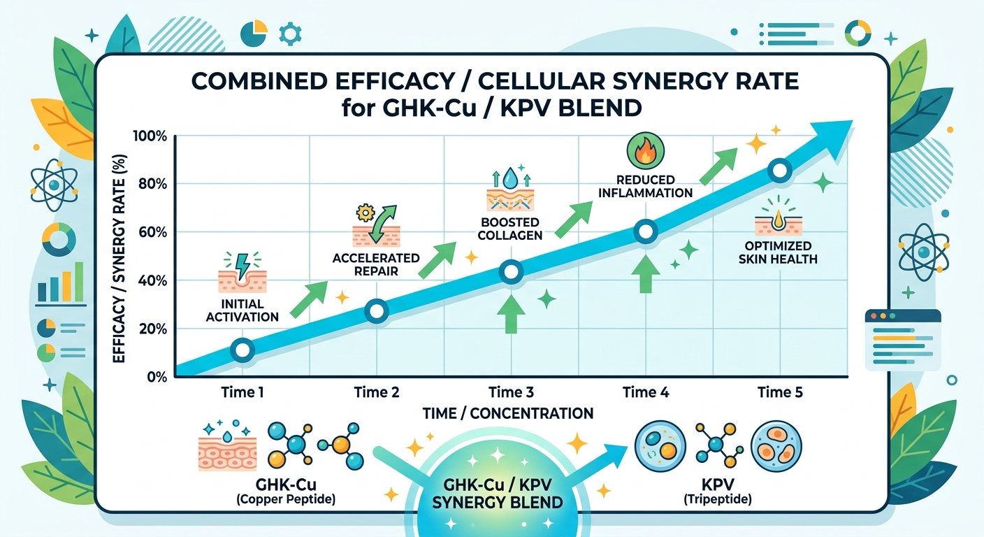 GHK-Cu / KPV Blend Synergy Efficiency Graph