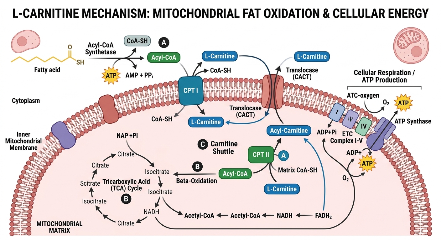 L-Carnitine Biological Pathway Concept