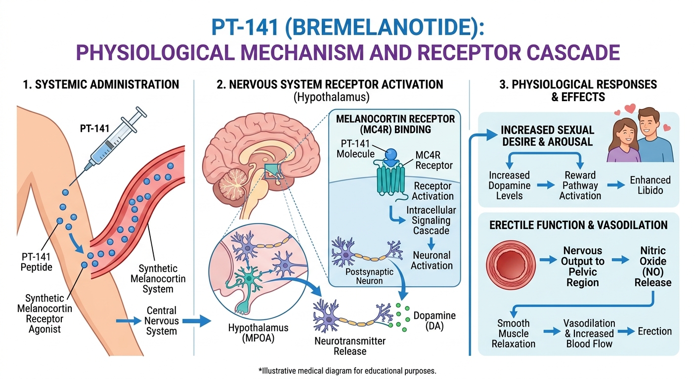 PT-141 (Bremelanotide) Biological Pathway Concept