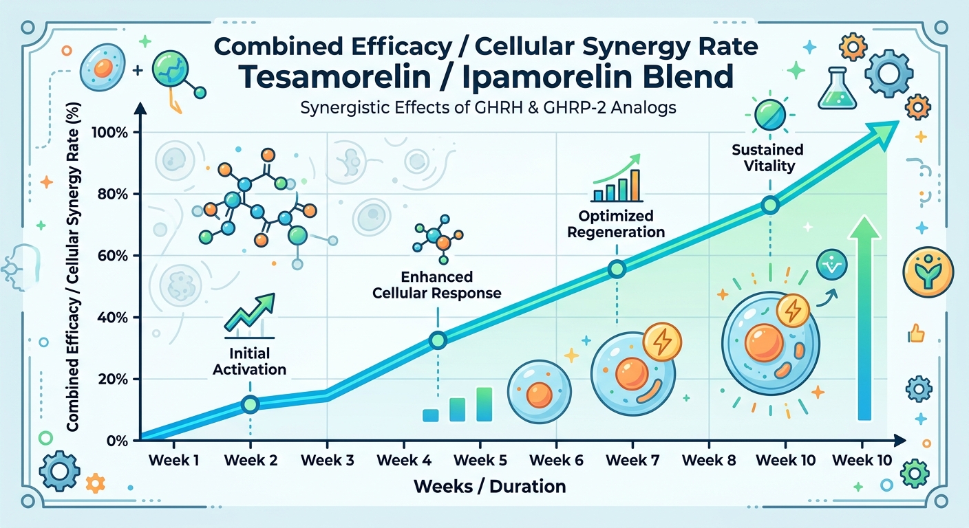 Tesamorelin / Ipamorelin Blend Synergy Efficiency Graph